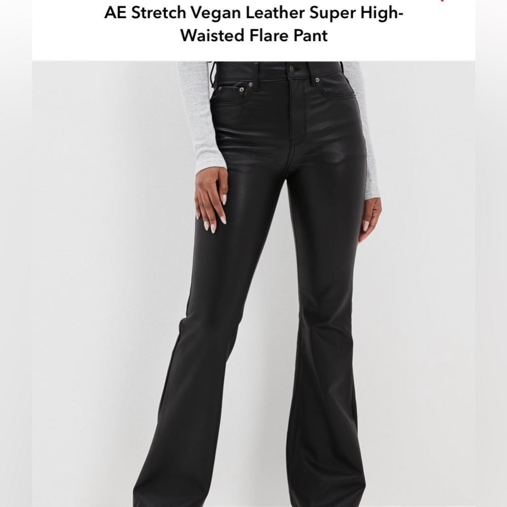American Eagle Super high waisted leather flare pants